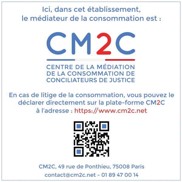 Badge officiel du médiateur de la consommation CM2C